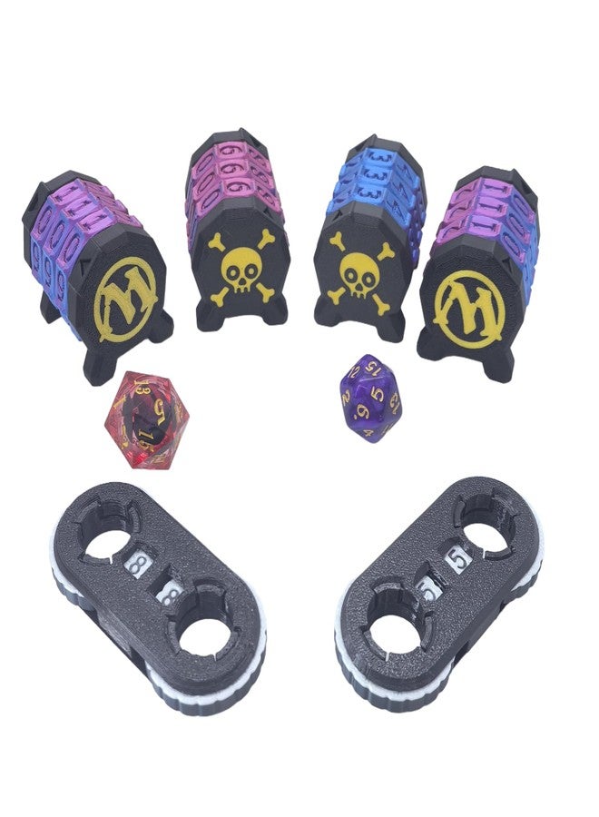 XJPONGC 2 Pack Life Counter - HP Tracker with Tracking Card Slot MTG Tabletop RPG Dungeons and Dragons(2 Pack Black Purple) - Image 5